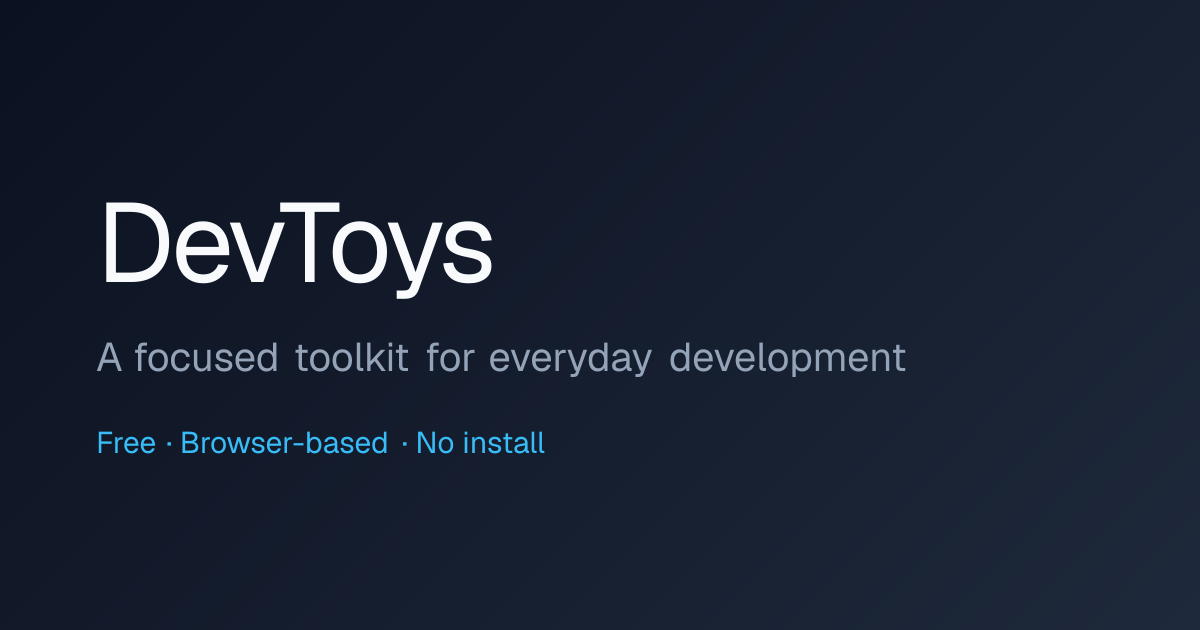 DevToys · A focused toolkit for everyday development.